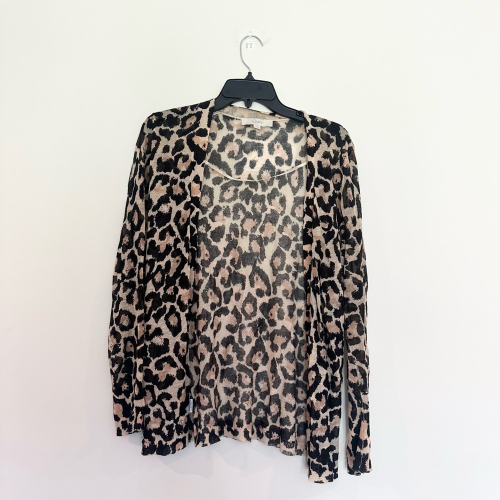 LOFT Animal Print Cardigan